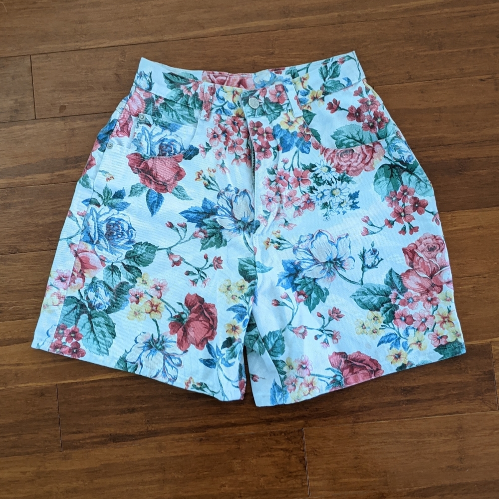 90’s Partners Mervyn's High Waisted Floral Shorts - Picture 7 of 8